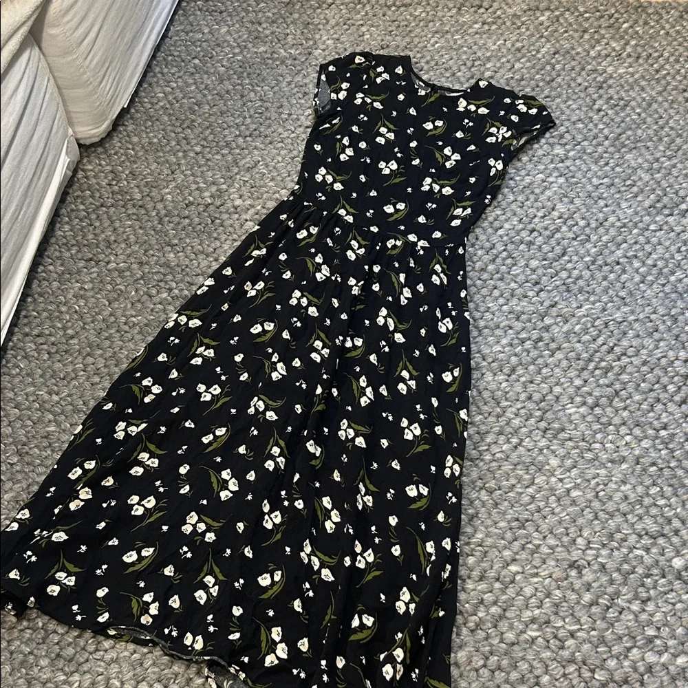 Reformation Gavin Floral Print Cutout Back Midi Dress Size 2 - Picture 2 of 12